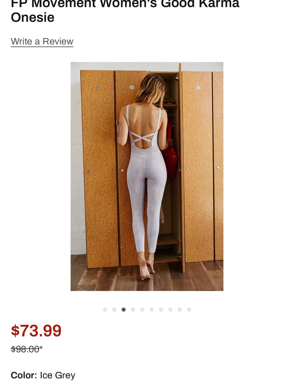 Free People FP Movement Good Karma Jumpsuit in Ice Grey